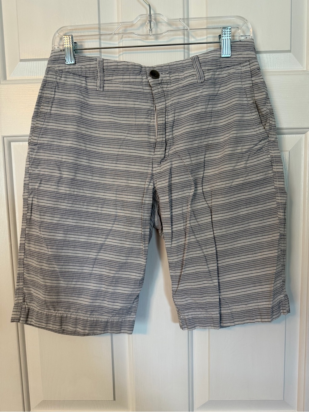 Kenneth Cole Reaction Gray Striped Flat Front Shorts